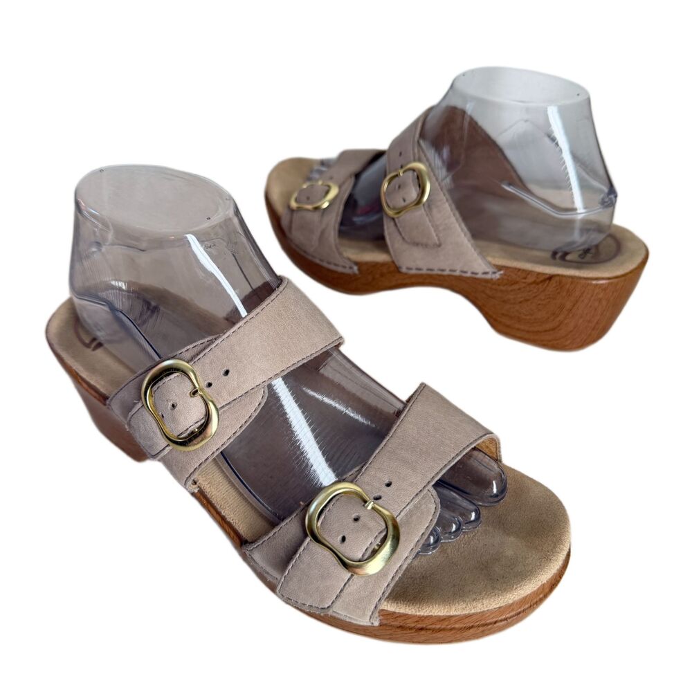 DANSKO Shoes Sophie Euro 41 Butter Soft Beige Leather Sandals Platform CURRENT